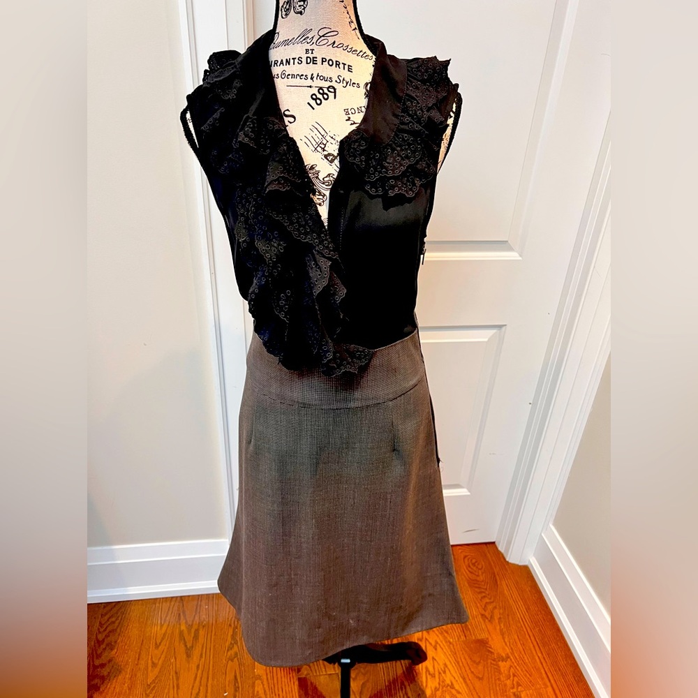 Marc Jacobs Gray Asymmetrical A-Line Midi Skirt